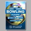 Bowling Poster Vector. Design For Sport Pub, Cafe, Bar Promotion. Bowling Ball. Modern Tournament. A4 Size. Championship Royalty Free Stock Photo