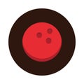 Bowling red ball equipment game recreational sport block flat icon design