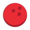 Bowling red ball equipment game recreational sport flat icon design