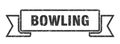 bowling ribbon. bowling grunge band sign. Royalty Free Stock Photo