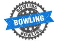 Bowling stamp. bowling grunge round sign.
