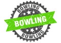 Bowling stamp. bowling grunge round sign.