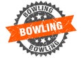 bowling stamp. bowling grunge round sign. Royalty Free Stock Photo