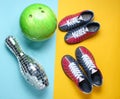 Bowling shoes, disco mirror skittle