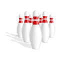 Bowling skittle icon, realistic style