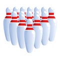 Bowling skittles icon cartoon vector. Sport game Royalty Free Stock Photo