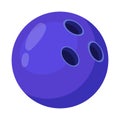 Bowling sport ball. Indoor equipment, flat icon vector Illustration Royalty Free Stock Photo