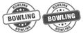 Bowling stamp. bowling label. round grunge sign Royalty Free Stock Photo