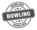 bowling stamp. bowling round grunge sign. Royalty Free Stock Photo