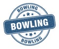 bowling stamp. bowling round grunge sign. Royalty Free Stock Photo