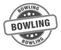 bowling stamp. bowling round grunge sign. Royalty Free Stock Photo