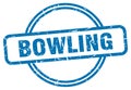 bowling stamp. bowling round grunge sign. Royalty Free Stock Photo