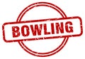 bowling stamp. bowling round grunge sign. Royalty Free Stock Photo