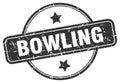 bowling stamp. bowling round grunge sign. Royalty Free Stock Photo