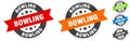 bowling stamp. bowling round ribbon sticker. tag Royalty Free Stock Photo