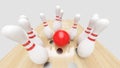 Bowling Strike. Clipping path included.