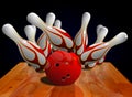 Bowling strike on pin