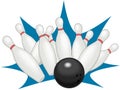 Bowling Strike Vector Illustration Royalty Free Stock Photo