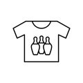 Bowling t-shirt bowling pins icon. Simple line, outline vector elements of prize icons for ui and ux, website or mobile Royalty Free Stock Photo