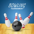Bowling tournament poster Royalty Free Stock Photo