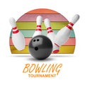 Bowling tournament poster Royalty Free Stock Photo