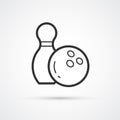 Bowling trendy ball icon. Vector icon illustration Royalty Free Stock Photo