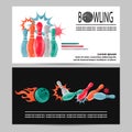 Bowling vector poster, flyer or banner design.