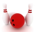 Bowling on white background