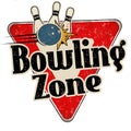 Bowling zone vintage metal sign