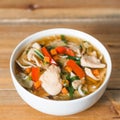 Bowls of Asian soup noodles Royalty Free Stock Photo