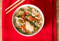 Bowls of Asian soup noodles Royalty Free Stock Photo