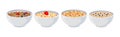 Bowls of Breakfast Cereal with Berries Vector Set Royalty Free Stock Photo