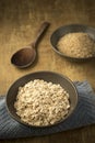 Bowls of dried steel cut and rolled oats Royalty Free Stock Photo