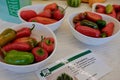 Bowls Filled With Red and Green JalapeÃÂ±o Peppers