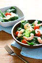 Bowls of fresh prawn salad Royalty Free Stock Photo