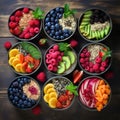 bowls of fruits and vegetable fresh food healty lifestyle