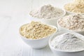 Bowls of gluten free flour Royalty Free Stock Photo