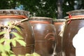 Bowls for procurement of the Korean sharp cabbage. At an exhibition in traditional the park to the village in Seoul