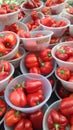 Bowls of red peppers market stall south london Royalty Free Stock Photo