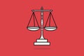 Bowls Of Scales In Balance vector illustration. Business and finance objects icon concept. Dual Balance Themis Scales of justice o