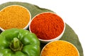 bowls of spicy powders Royalty Free Stock Photo