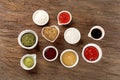 Bowls of various sauces Royalty Free Stock Photo