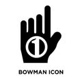 Bowman icon vector isolated on white background, logo concept of