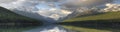 Bowman Lake panorama Royalty Free Stock Photo
