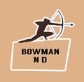 Bowman North Dakota with silhouette of a person who is archery