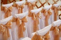 Bows made of fabric. accessory chair bow wedding registration Royalty Free Stock Photo
