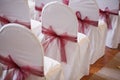 Bows made of fabric. accessory chair bow wedding registration Royalty Free Stock Photo