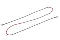 Bowstring for a bow or crossbow. Tightly woven nylon threads into one string. Isolate on a white back