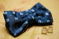 Bowtie and cuff links Royalty Free Stock Photo