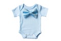 Bowtie Onesie For A Newborn Boy On White Background